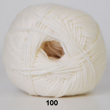 Lana Cotton 212 - Uld/Bomuld fra Hjertegarn 0100 Råhvid