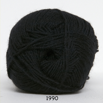 Sock 4 - Uld/Nylon strømpegarn fra Hjertegarn 1990 Sort