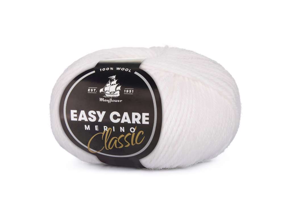 Easy Care Classic - Merinould fra Mayflower Garn 201 Hvid