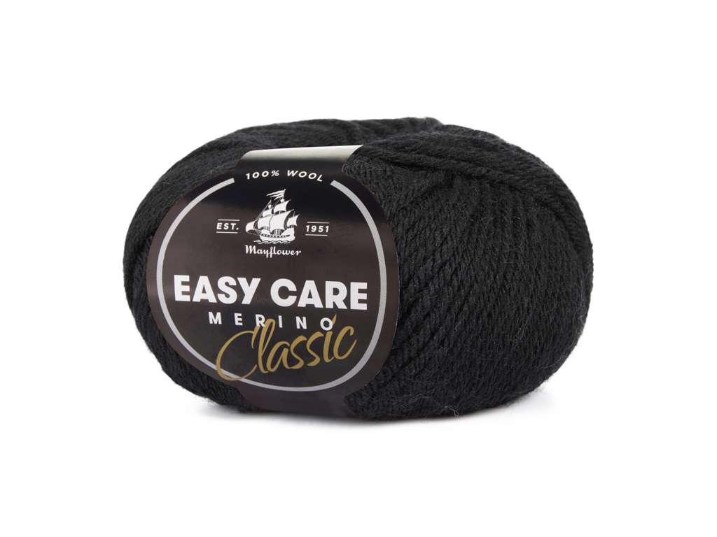 Easy Care Classic - Merinould fra Mayflower Garn 220 Sort