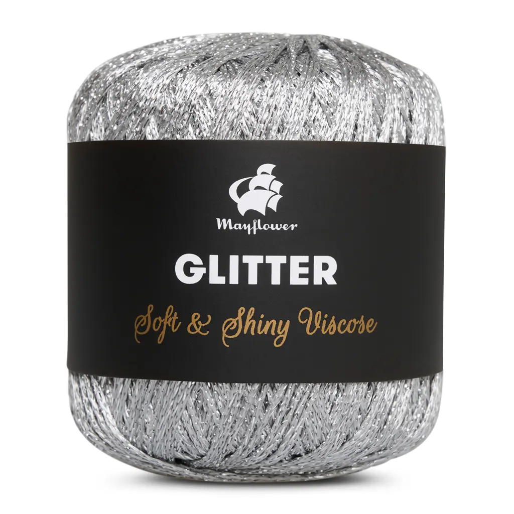 Glitter - Viskose/polyester fra Mayflower 1 Sølv