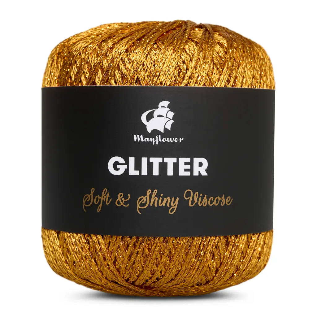 Glitter - Viskose/polyester fra Mayflower 4 Mørk guld