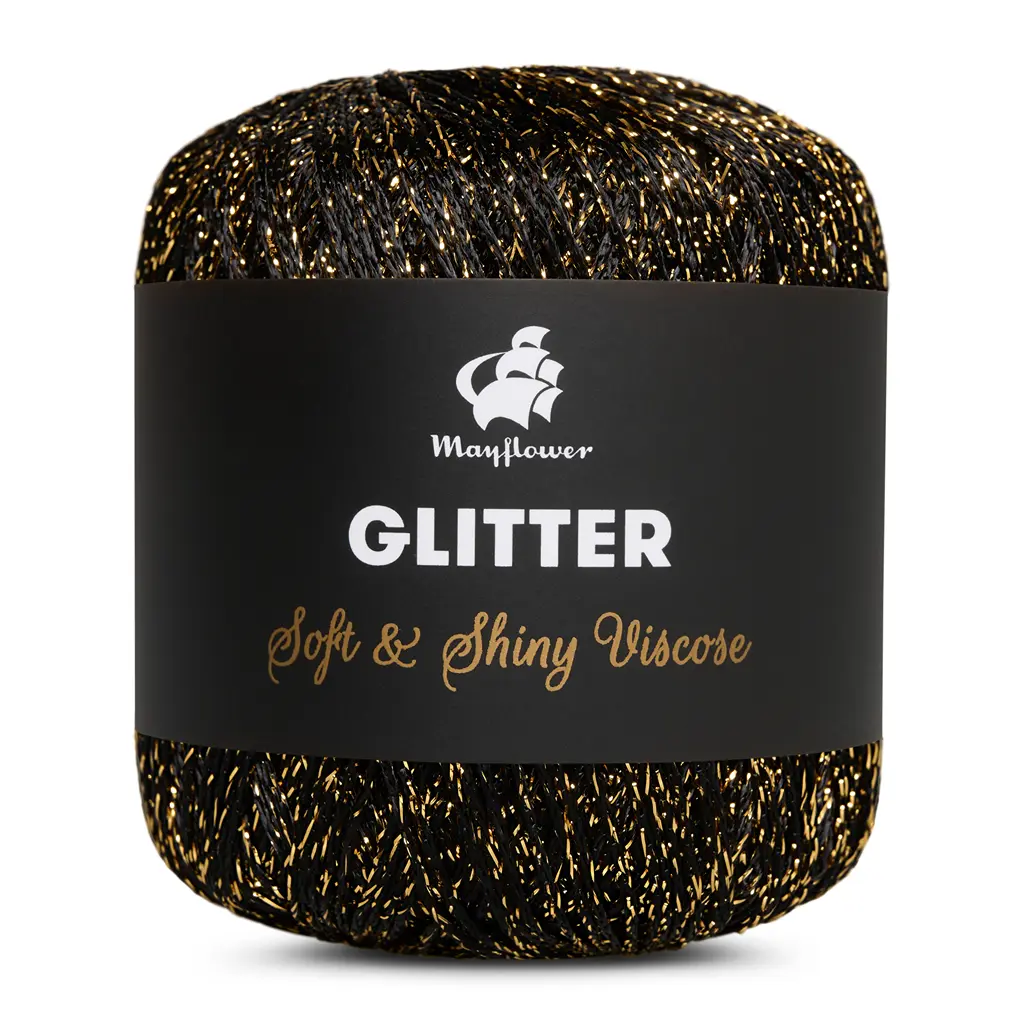 Glitter - Viskose/polyester fra Mayflower 7 Sort/guld