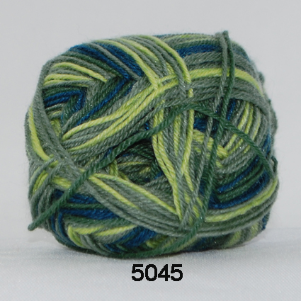 Sock 4 - Uld/Nylon strømpegarn fra Hjertegarn 5045 Multi blå/grøn