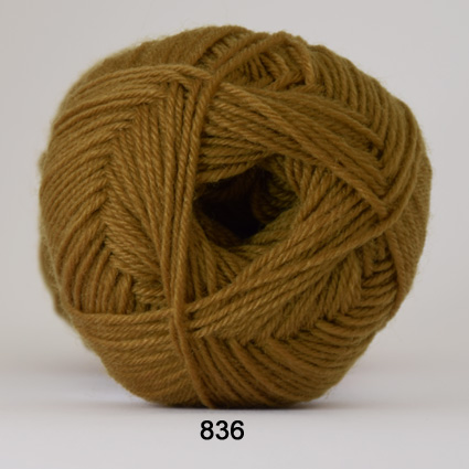 Sock 4 - Uld/Nylon strømpegarn fra Hjertegarn 0836 Sennep