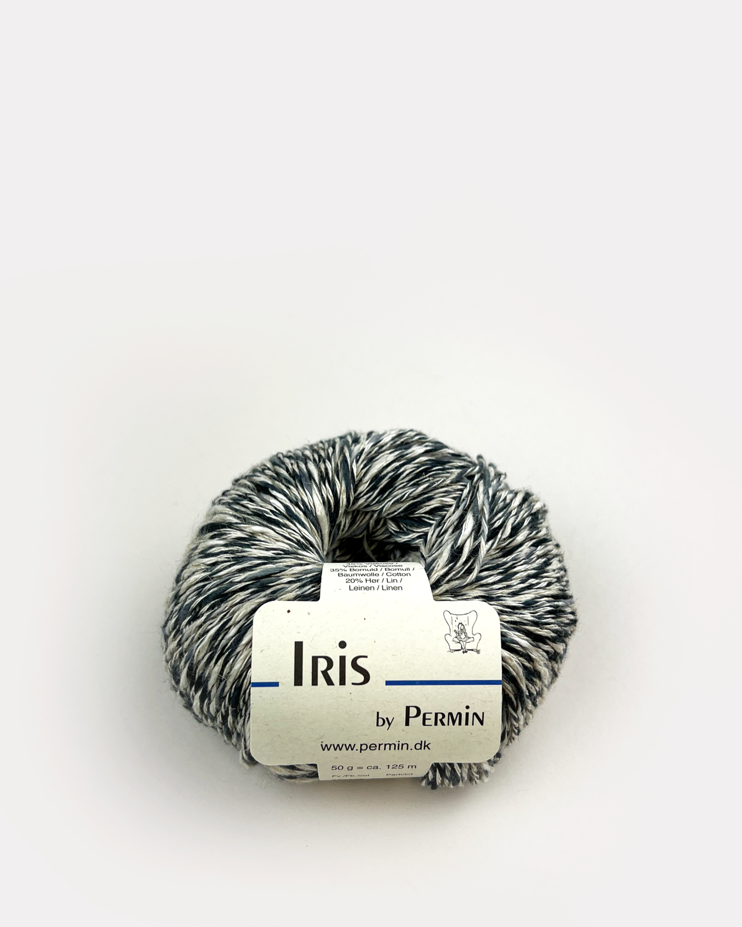 Iris - Meleret bomuld og hør fra Permin Grå 04