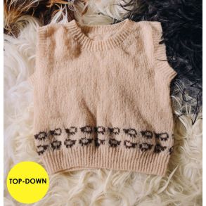 2728 Lamba Vest brn fra Hjertegarn