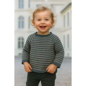 Strikkekit Almind Babybluse 2780 fra Hjertegarn - Oppefra-ned