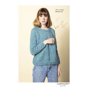 1916 Alma Sweater strikkes i Brstet Uld fra Hjertegarn