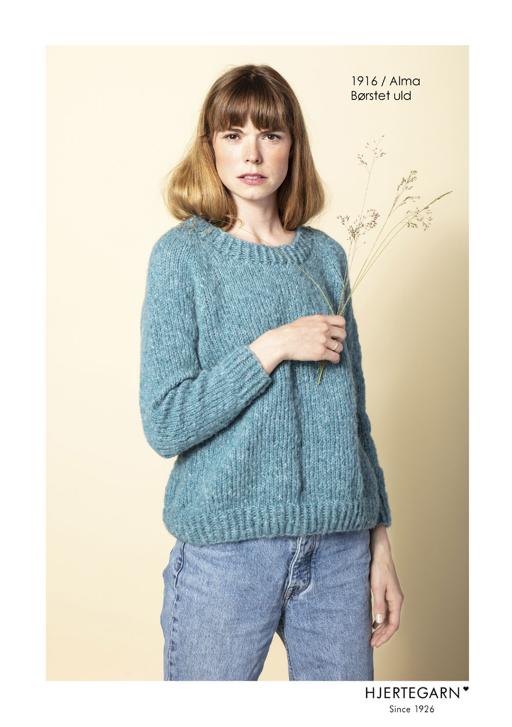 Strikkekit Alma Sweater 116 fra Hjertegarn Str.XXL - overvidde 113 cm.