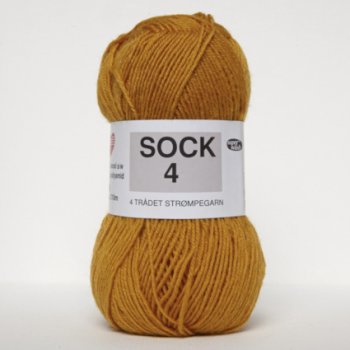 Sock 4 - Uld/Nylon strømpegarn fra Hjertegarn 0836 Sennep